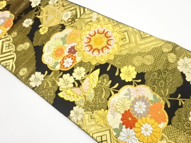 JAPANESE FUKURO OBI / WOVEN FLOWERS